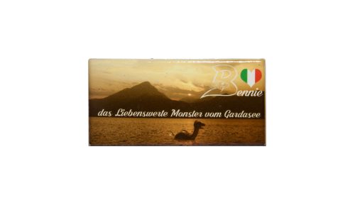 Deutch magnet mit sonnenuntergang und Bennie aus Gardasee. Bthemonster.com