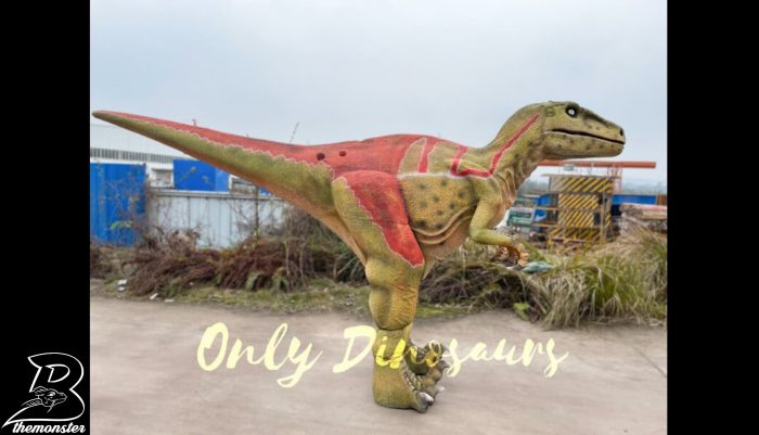 Realistic Adult Velociraptor Hidden Legs Dinosaur Costume in vendita sul Bthemonster.com