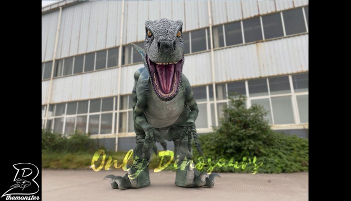 Realistic Velociraptor Hidden Legs Dinosaur Costume in vendita sul Bthemonster.com