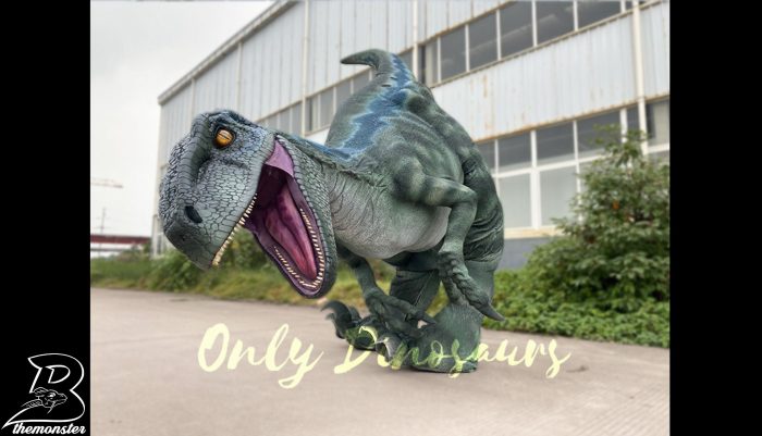Realistic Velociraptor Hidden Legs Dinosaur Costume in vendita sul Bthemonster.com